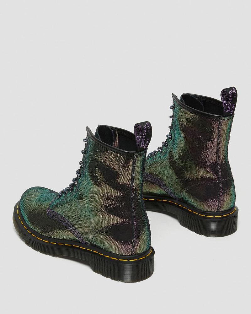 Women's Dr Martens 1460 Disco Iridescent Suede Lace Up Boots Purple | AU 156DFM